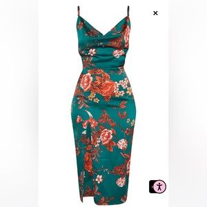 PLT midi emerald green dress